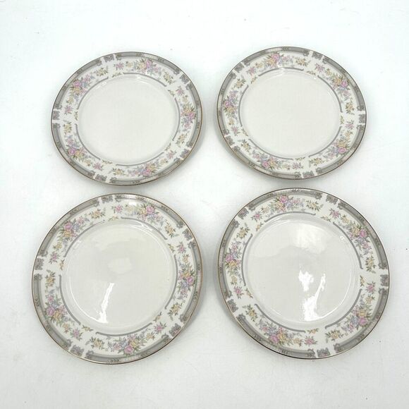 FARBERWARE Set of 4 Vintage 1992 Fine China White Floral Southampton Plate 7.5" - Picture 1 of 5